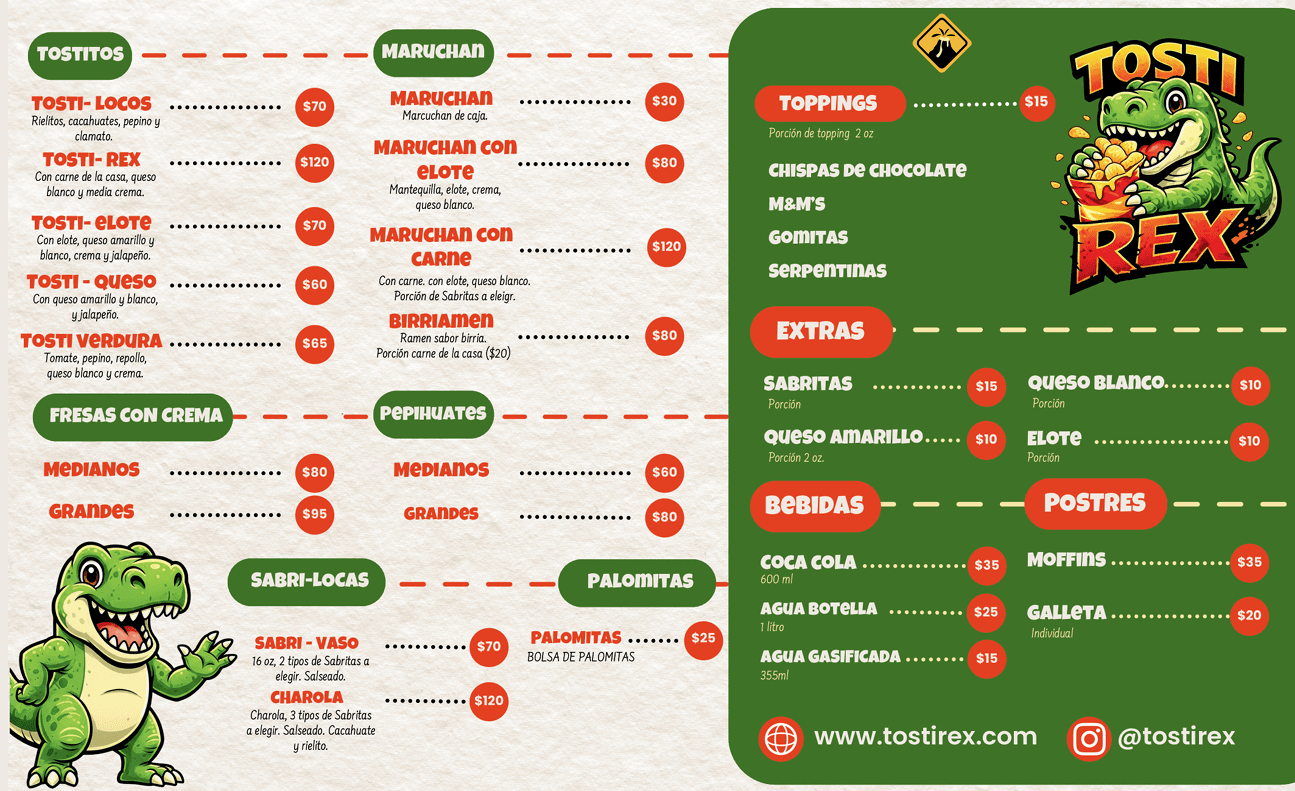 Menú TostiRex